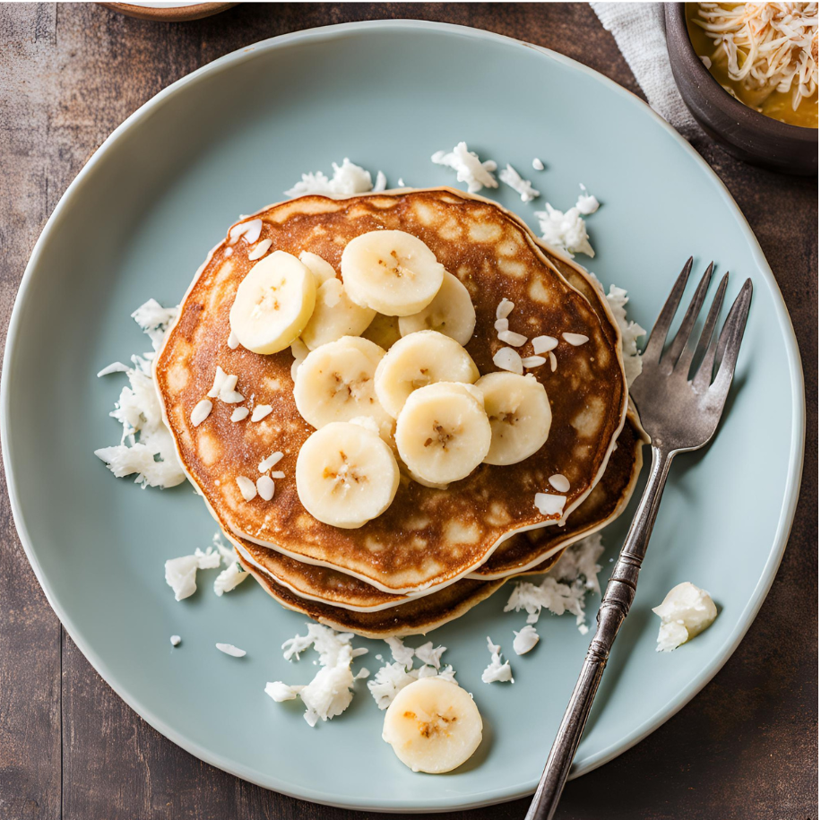 Panqueca de banana com coco