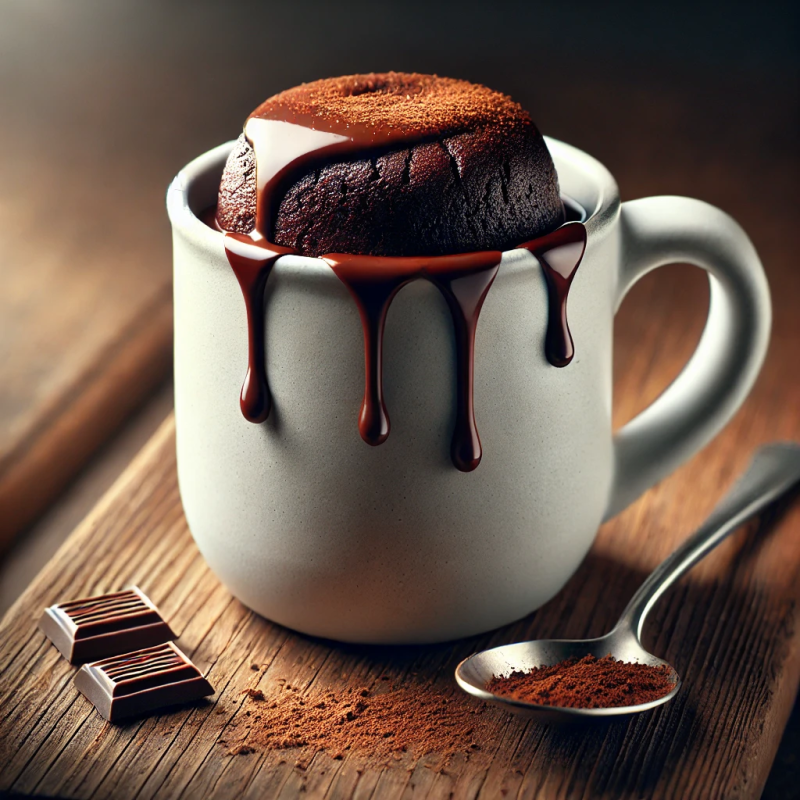 Bolo na caneca de chocolate vegano e saudável